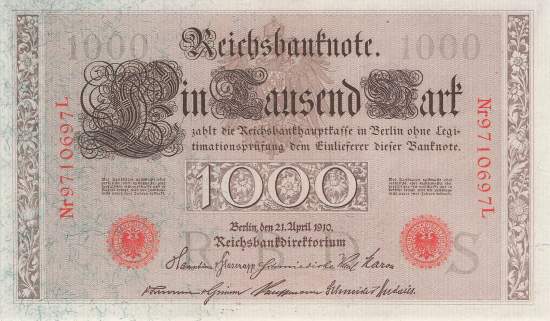 1000 Mark 1910 Ro.45c S/L